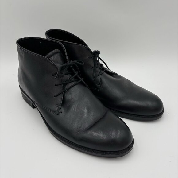 Ecco City Tray Chukka Boot Black Men’s Size 12-12.5 EU 47 Leather Lace Up - Picture 2 of 8